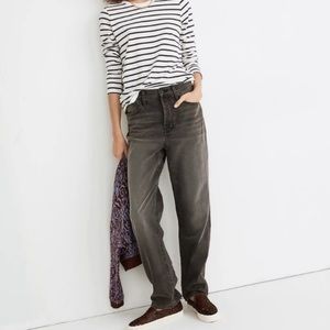 Madewell The Dadjean Lockside Wash Black Denim Jeans Grey